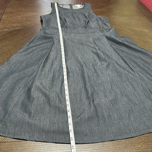 London Times Gray Sleeveless A-Line Midi Dress Career Casual US 10 - Picture 8 of 13